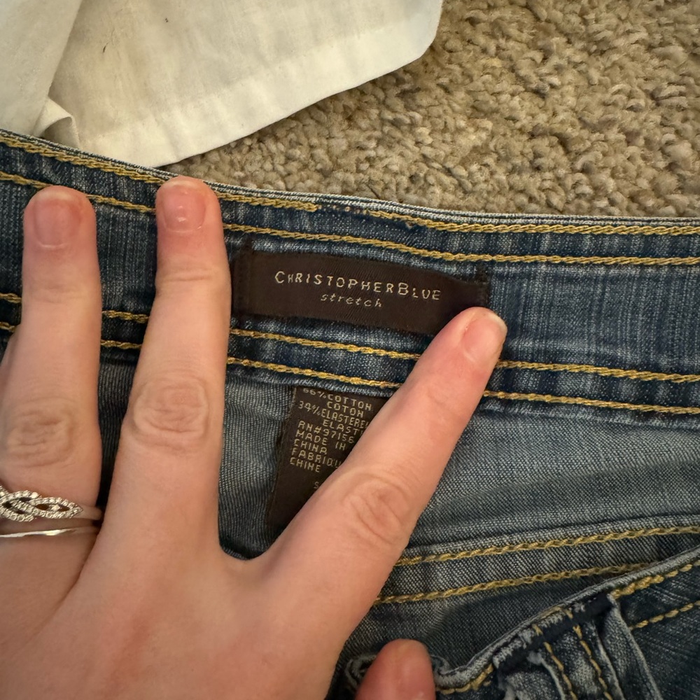 Christopher Blue Jean capris size 12. Dark‎ wash multiple pockets - Picture 7 of 11